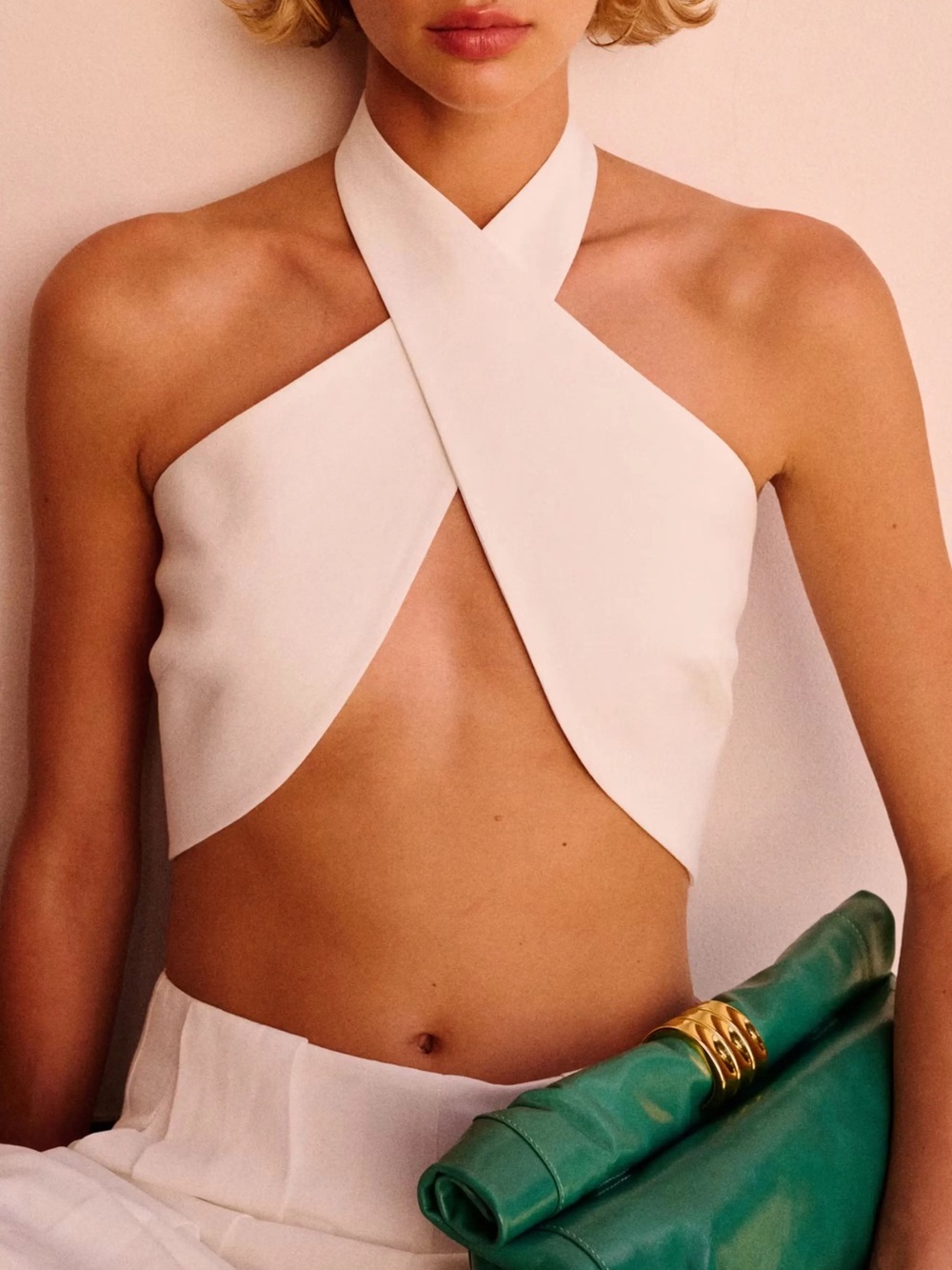 MANGO Dario Halter Neck Crop Top